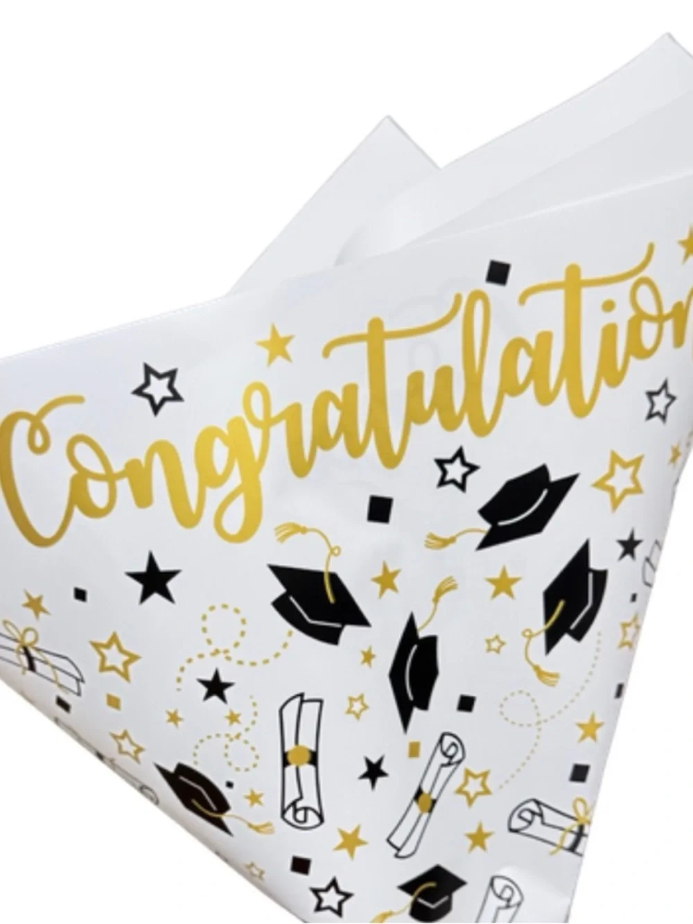 Graduation Wrapping Paper 15 Sheets Waterproof 22x22 Bouquet Congrats